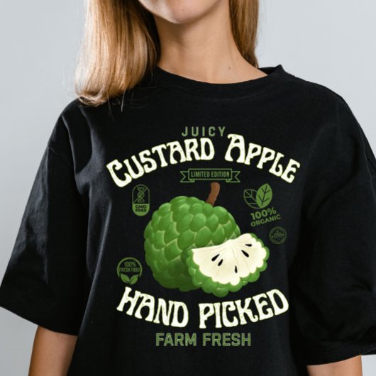 Juicy Custard Apple Fruit Label  トライブレンドＴシャツ