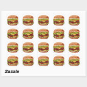 Juicy Double Cheeseburger Sticker – Realistic Burg スクエアシール (シート)