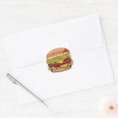 Juicy Double Cheeseburger Sticker – Realistic Burg スクエアシール (封筒)