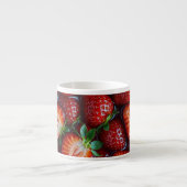 Juicy Fresh Red Strawberries Summer Fruit Pattern エスプレッソカップ (正面)