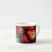 Juicy Fresh Red Strawberries Summer Fruit Pattern エスプレッソカップ (正面右)