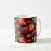 Juicy Fresh Red Strawberries Summer Fruit Pattern コーヒーマグカップ (正面右)