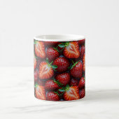 Juicy Fresh Red Strawberries Summer Fruit Pattern コーヒーマグカップ (中央)