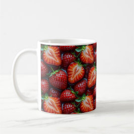 Juicy Fresh Red Strawberries Summer Fruit Pattern コーヒーマグカップ
