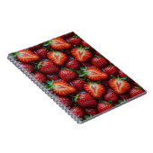 Juicy Fresh Red Strawberries Summer Fruit Pattern ノートブック (右側)