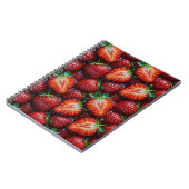 Juicy Fresh Red Strawberries Summer Fruit Pattern ノートブック (左側)