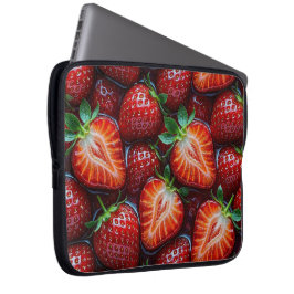 Juicy Fresh Red Strawberries Summer Fruit Pattern ラップトップスリーブ