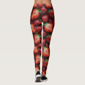 Juicy Fresh Red Strawberries Summer Fruit Pattern レギンス (裏面)
