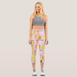 Juicy Pineapple Pattern カプリレギンス