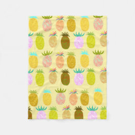 Juicy Pineapple Pattern フリースブランケット