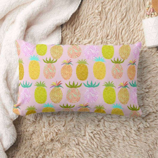 Juicy Pineapple Pattern ランバークッション (ブランケット)