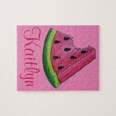 Juicy Pink Watermelon Fruit Melon Slice Child's ジグソーパズル (横)