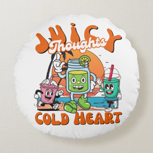 Juicy Thoughts Cold Heart ラウンドクッション (正面)