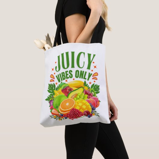 Juicy Vibes Only: Fresh Fruit & Healthy Life  トートバッグ (クローズアップ)
