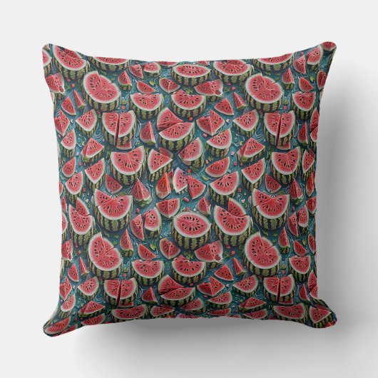 Juicy Watermelon Pattern Design 1 クッション (裏面)