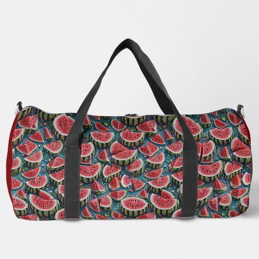 Juicy Watermelon Pattern Design 1 ダッフルバッグ (正面)