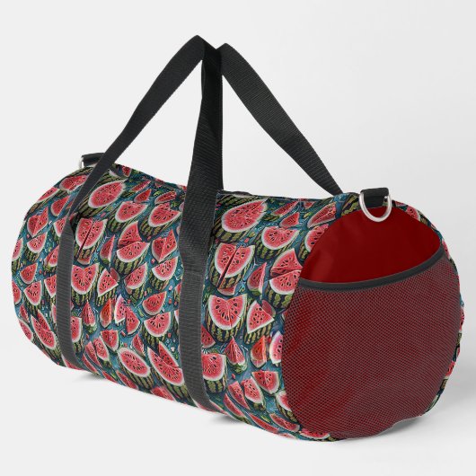 Juicy Watermelon Pattern Design 1 ダッフルバッグ (右コーナー)