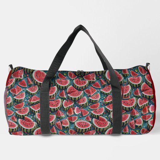 Juicy Watermelon Pattern Design 1 ダッフルバッグ (裏面)