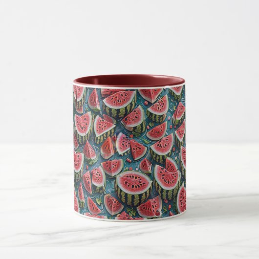 Juicy Watermelon Pattern Design 1 マグカップ (中央)
