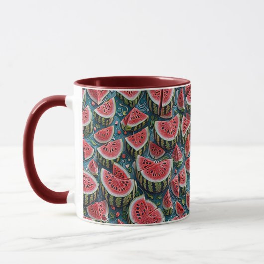 Juicy Watermelon Pattern Design 1 マグカップ (左)