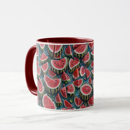 Juicy Watermelon Pattern Design 1 マグカップ (正面左)