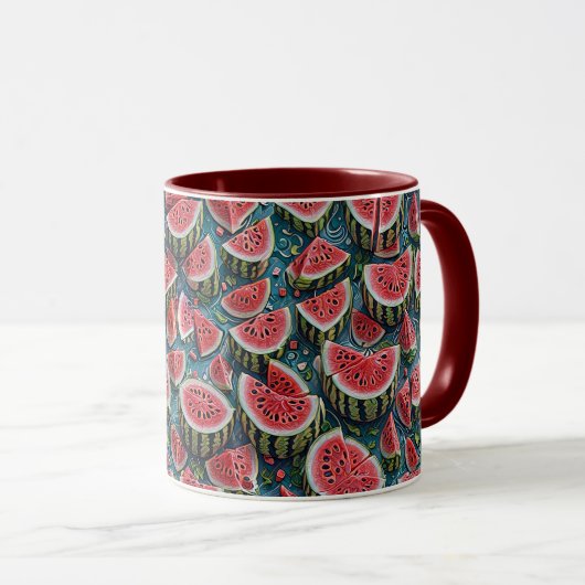 Juicy Watermelon Pattern Design 1 マグカップ (正面右)