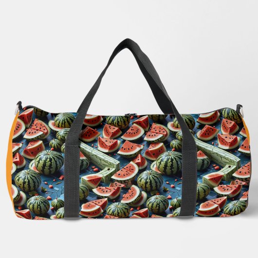 Juicy Watermelon Pattern Design 2 ダッフルバッグ (正面)