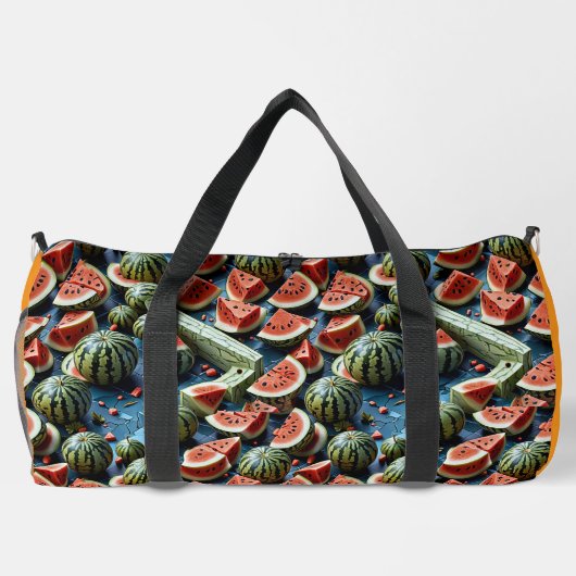 Juicy Watermelon Pattern Design 2 ダッフルバッグ (裏面)