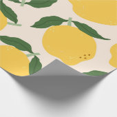 Juicy yellow Lemons, green leaves. Fresh tasty fru ラッピングペーパー (角)