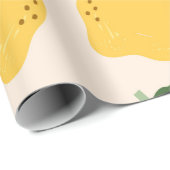 Juicy yellow Lemons, green leaves. Fresh tasty fru ラッピングペーパー (ロールコーナー)