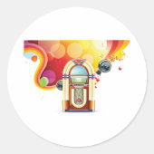 Juke Box Musicスタンプ ラウンドシール (正面)