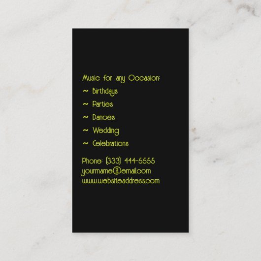 Jukebox DJ Music Black 名刺 (裏面)