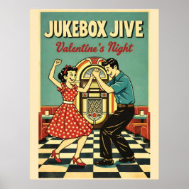 Jukebox Jive Valentine's Night Retro 50s Dance ポスター