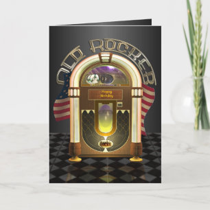 Jukebox Old Rockerカスタマイズ可能なグリーティングカード カード
