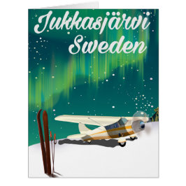 JukkasjerviスウェーデンNorthern lightsバケーションポスター