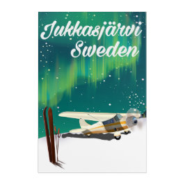 JukkasjerviスウェーデンNorthern lightsバケーションポスター アクリルウォールアート