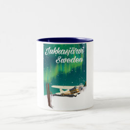 JukkasjerviスウェーデンNorthern lightsバケーションポスター ツートーンマグカップ