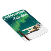 JukkasjerviスウェーデンNorthern lightsバケーションポスター マグネット (右側)