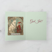 Julbocken Yule Goat And Jultomten Scandinavian  カード (内部)