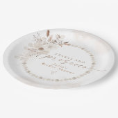 JULIAボホフローラパール&プロセッコブライダルシャワー ペーパープレート (アングル)