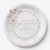JULIAボホフローラパール&プロセッコブライダルシャワー ペーパープレート (正面)