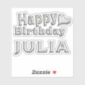 Julia Happy Birthday silver Aufkleber Sticker シール (シート)