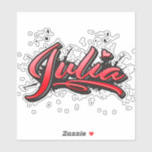 Julia red Heart Graffiti Aufkleber Sticker シール (シート)