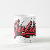 Julia red Heart Graffiti Tasse Kaffeetasse コーヒーマグカップ (中央)
