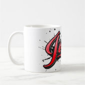 Julia red Heart Graffiti Tasse Kaffeetasse コーヒーマグカップ (左)