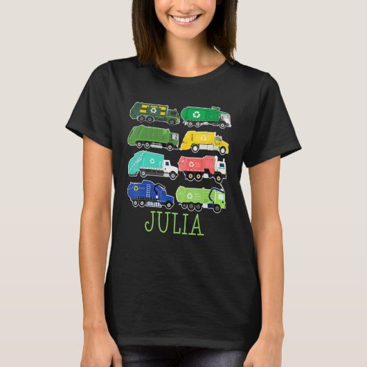 Julia Trash Truck For Kids Collector Ecologist Gar Tシャツ (正面)