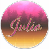 Julia Vorname Name golden pink Aufkleber Sticker シール (正面)