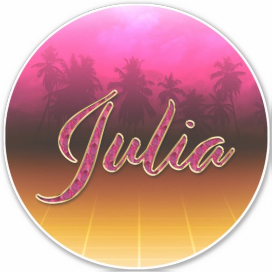 Julia Vorname Name golden pink Aufkleber Sticker シール (正面)