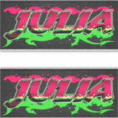 Julia Vorname Name Graffiti Aufkleber Sticker シール (正面)