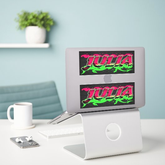 Julia Vorname Name Graffiti Aufkleber Sticker シール (デスク上のノートパソコン)